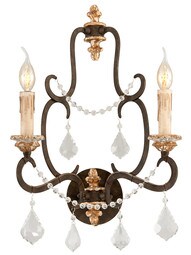 Bordeaux Collection 2 Light Wall Sconce in Parisian Bronze